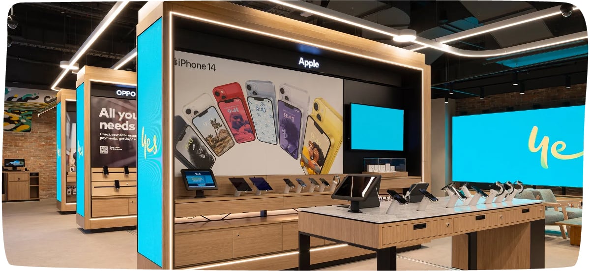 Creative LED and panel install experience at an Optus store